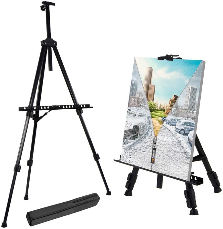Custom Professional Multifunctional Adult Art Folding Adjustable Painting Easel Stand Set Telescopic Artist Studio Metal Easels
