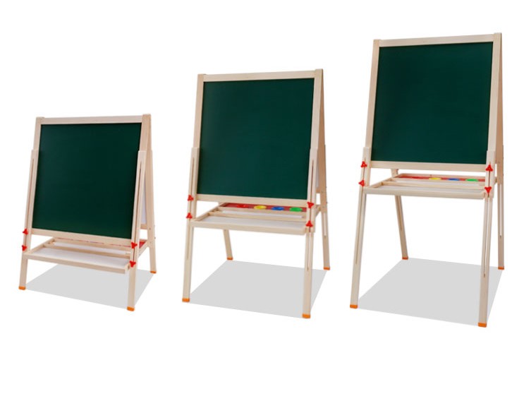 Hot Selling Double-Sided Board Adjustable Standing Kids Easel With Paper Roll Holder