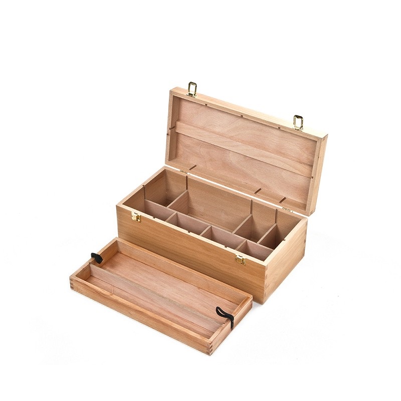 Art Supplies Painters Artists Adjustable Desk Box Easel With Drawer, Natural Box Easel