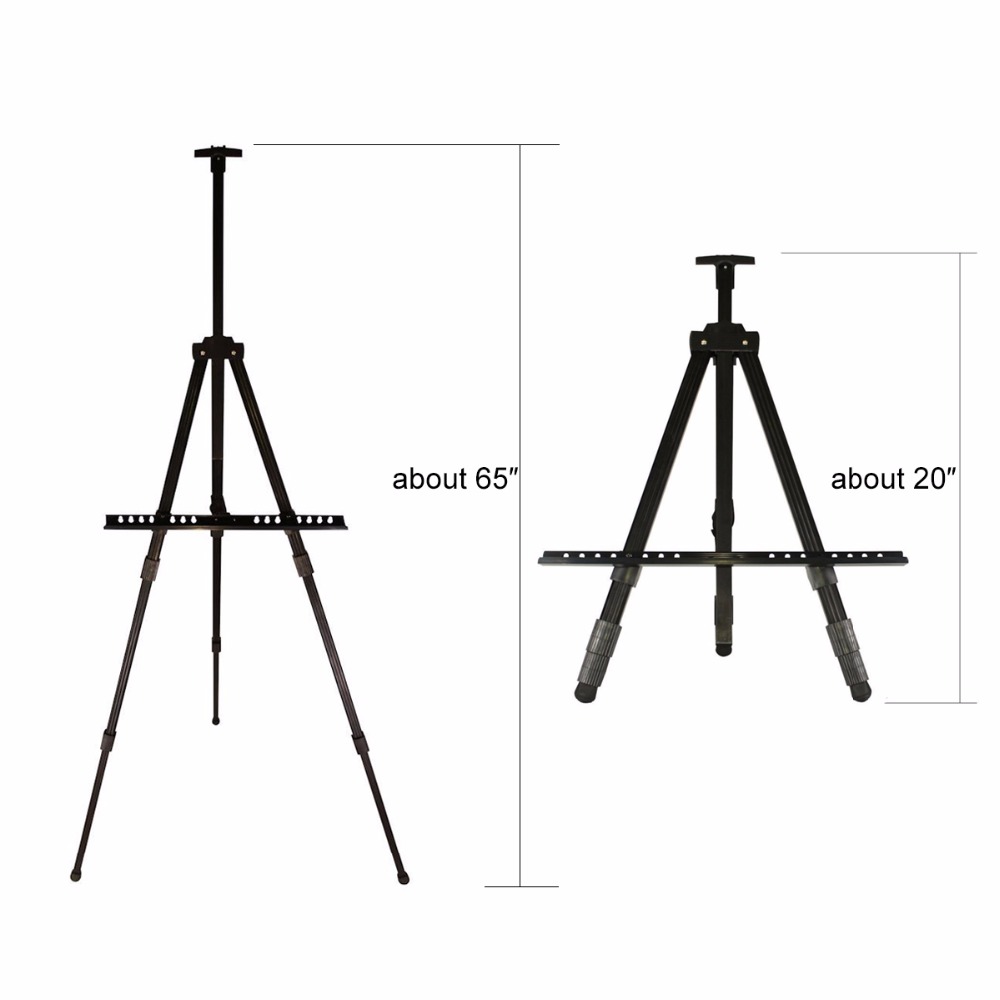 Tripod Aluminum Display Easel Stand 65 inch For Table And Floor With Portable Bag