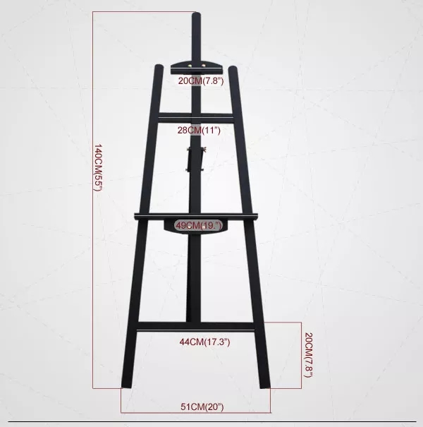 Black Artist pine 145cm wooden painting tripod easel