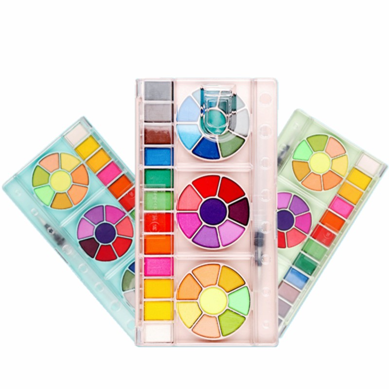 36 color solid watercolor paint set painting portable pigment