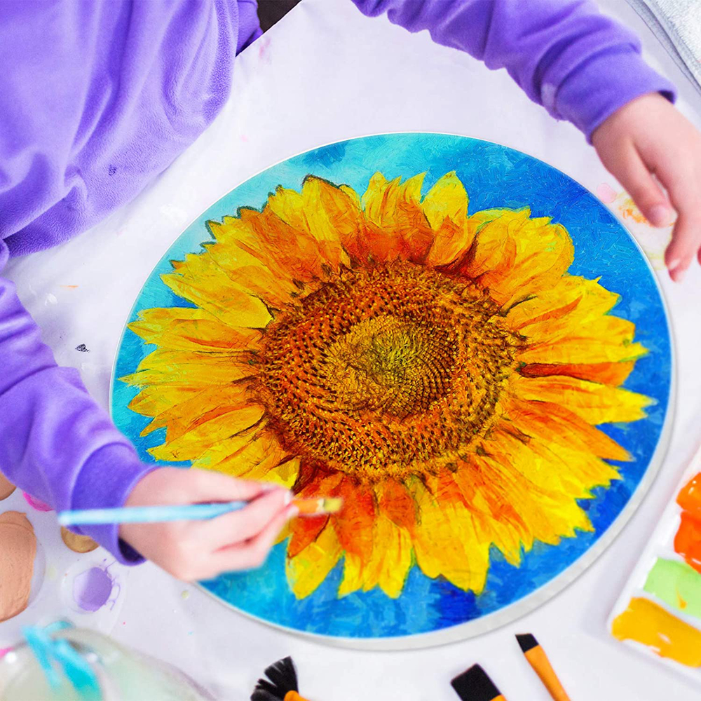 Trend 2021 Custom Size Blank Pure Cotton Artist Round Oil Acrylic Painting Stretched Canvas with Frame