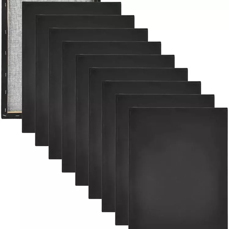 Hot Selling Products 280g 100% Cotton Black Wooden Stretched Canvas Board Panel for Artist Painting