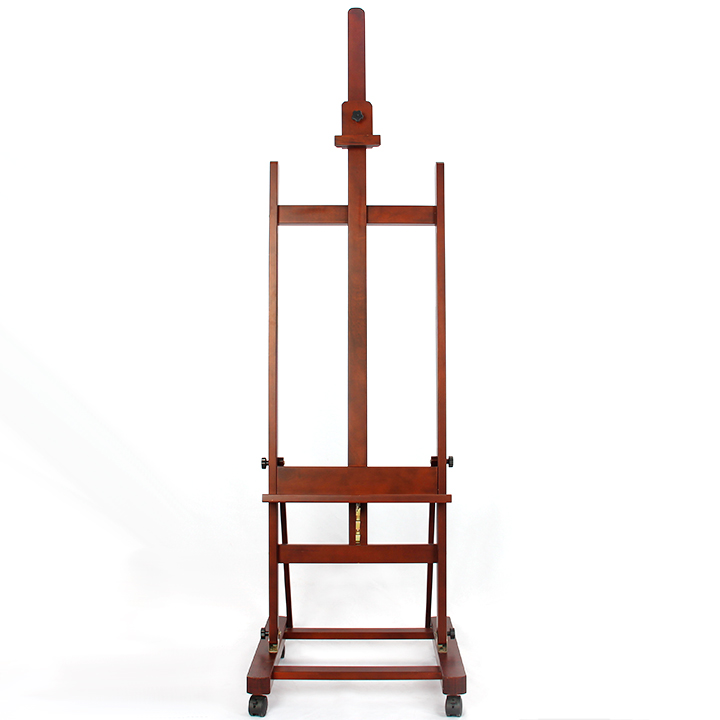 Factory direct sale beech wood floor art studio easel with wheels