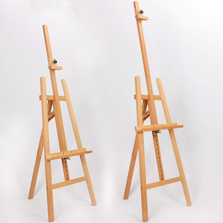 Factory custom standing tripod artist easel Natural beech wood easel painting easel