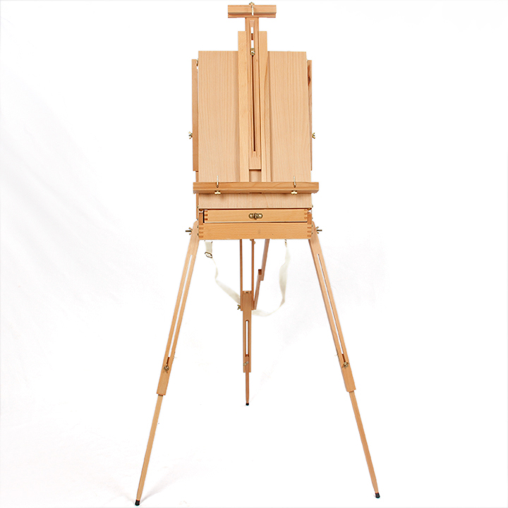 Standing tripod artist easel Natural beech wood easel Painting easel box