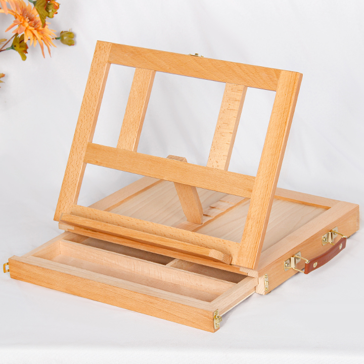 High quality hot selling small wooden desktop easel with drawer box