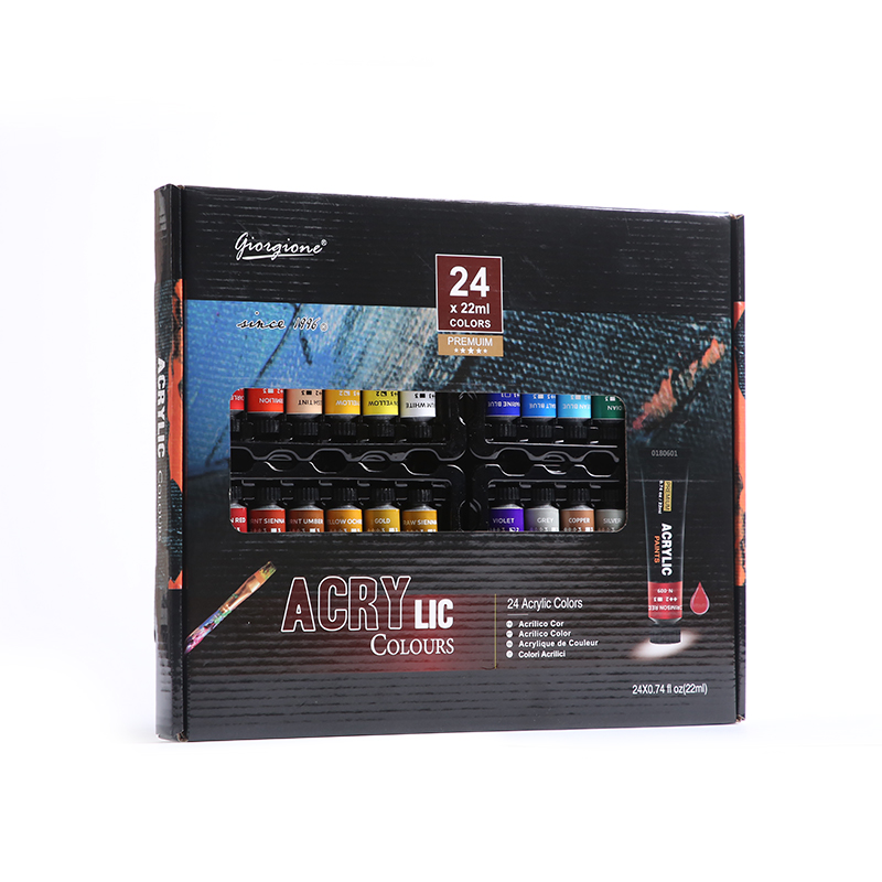Factory wholesale high quality 22ml acrylic paint set 24 color hand-painted DIY wall painting graffiti paint