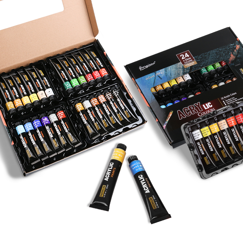 Professional 24-color 22ml aluminum tube acrylic paint set for artist painting