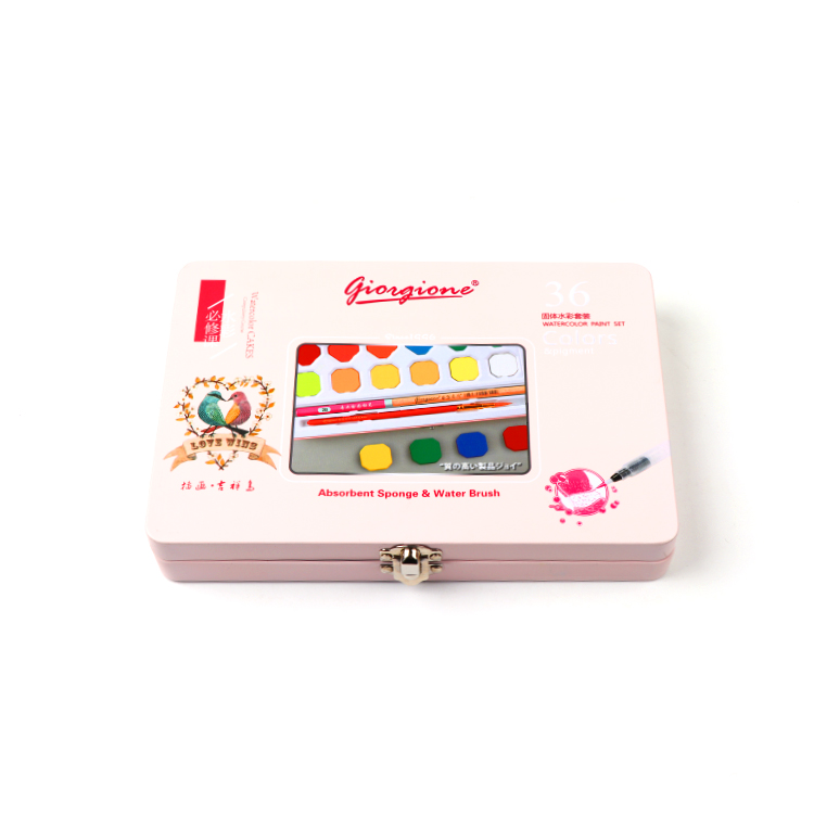 12 Colors Professional Watercolor Paint Set with Free Nylon Hair and Water Color Brush Pen