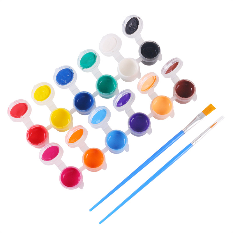 Amazon hot sale 12-color acrylic paint with 2 brushes DIY oil paint set