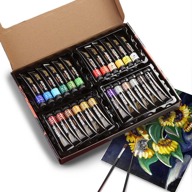 Amazon hot-selling student acrylic painting 22ml acrylic paint set 24 color hand-painted DIY wall painting graffiti paint