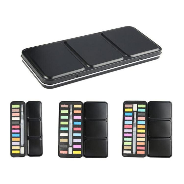 Free sample 12/18/24 colors solid watercolour with water brush pen