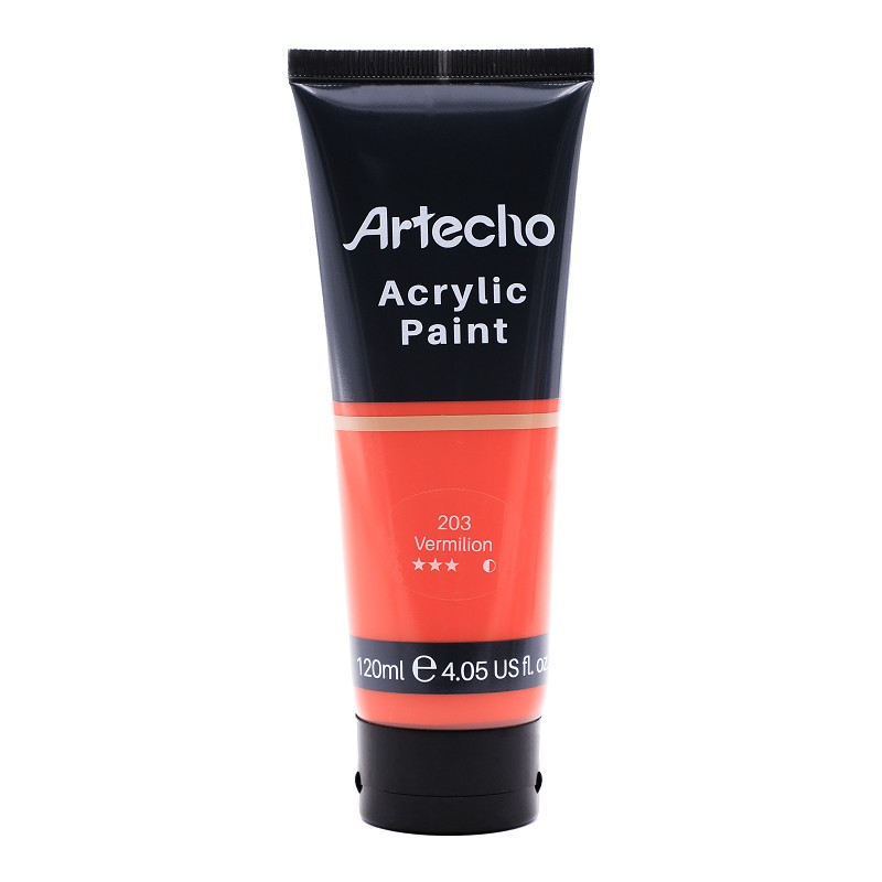 Acrylic Paint for Art Paint, Decorate, Vermilion Red 4.05 Ounce/120ml Acrylic Paint Supplies for Wood, Fabric, Crafts
