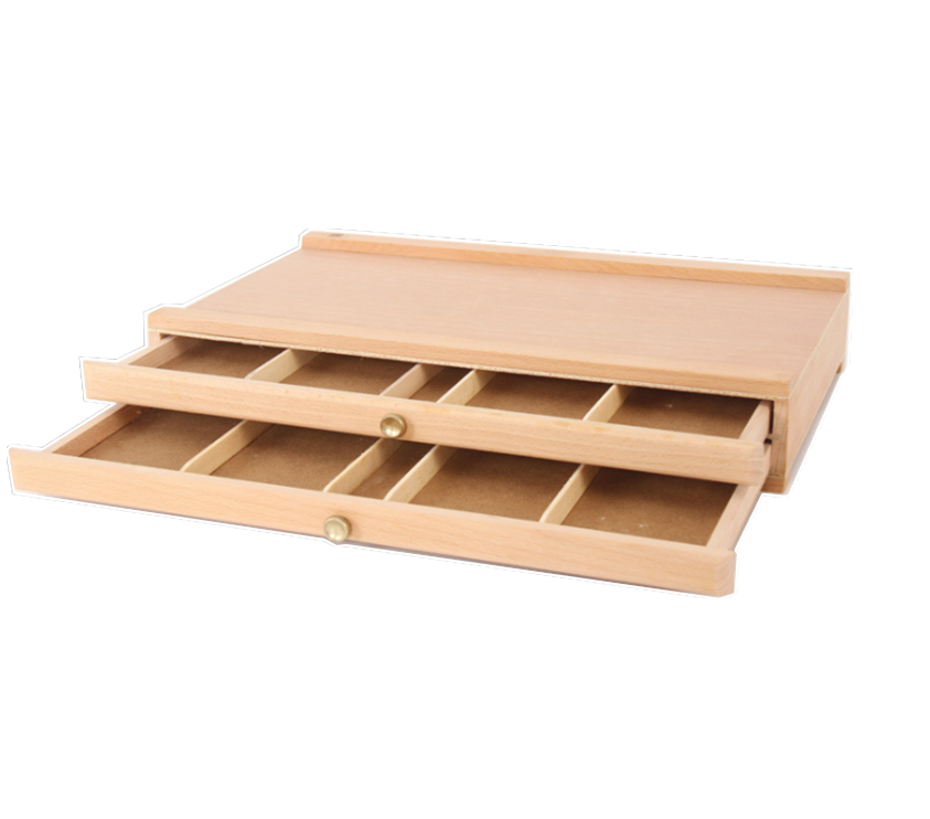 2021 double Drawer Wood Art Storage Box for pastel pencil