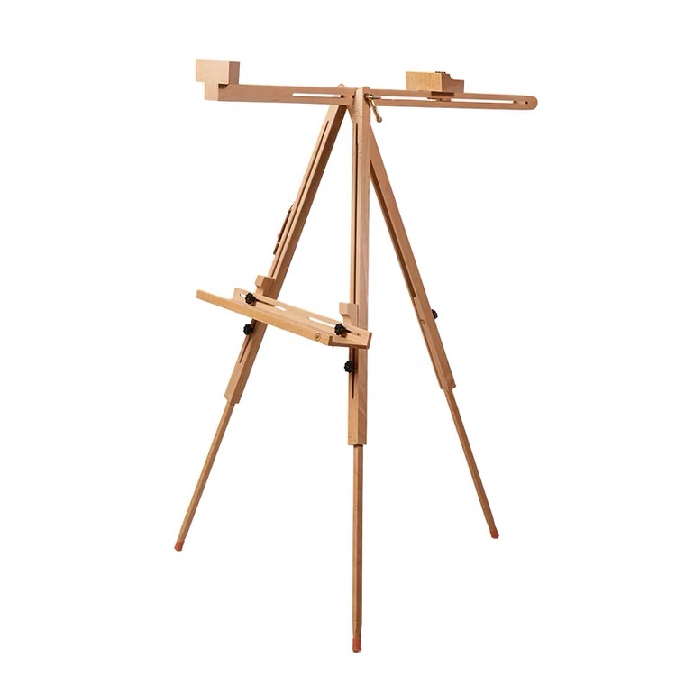 2021 professional portable beech wood Triangular easel with big tray