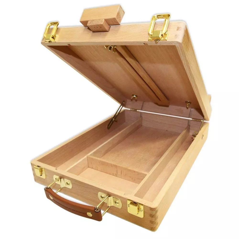 Online Hot Selling Artist Portable Tabletop Art Easel with Paint Brushes Set