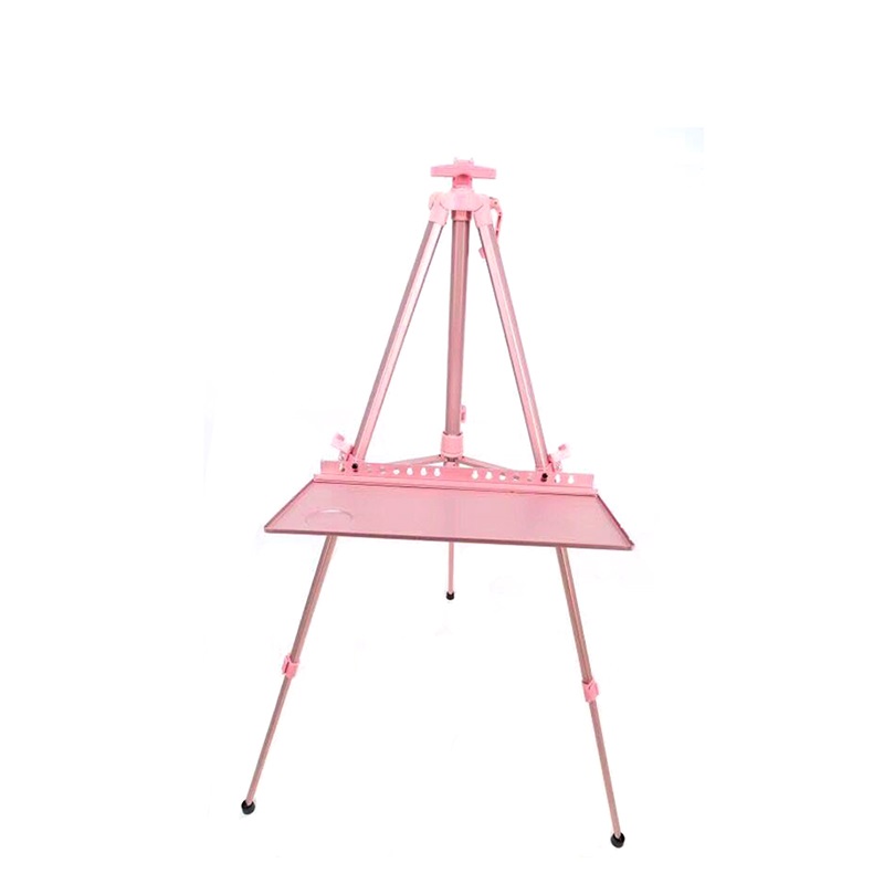 New Design Adjustable Pink 150cm Aluminum Painting Easel Set For Painting