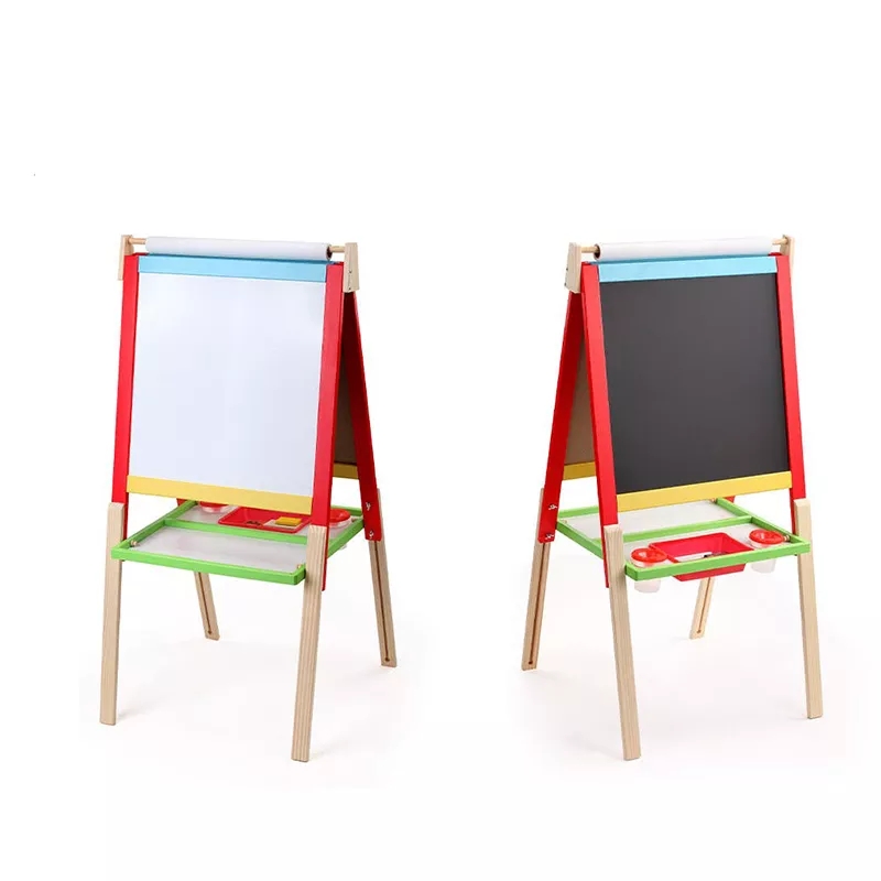 Adjustable Magnetic Kids Children Art Painting Wooden Easel For Small Toddlers