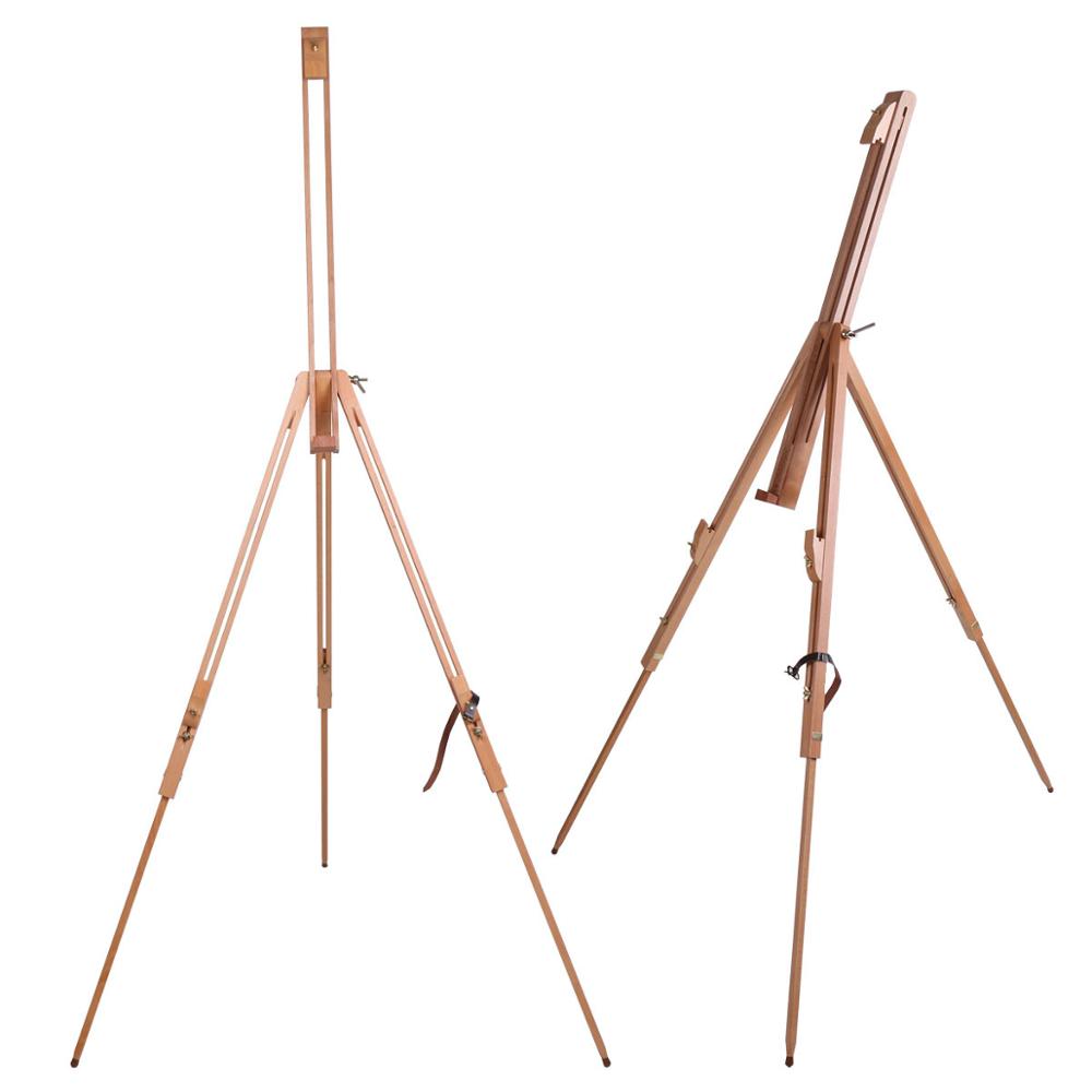 high quality beech wood portable tripod holder easel stand for field painting