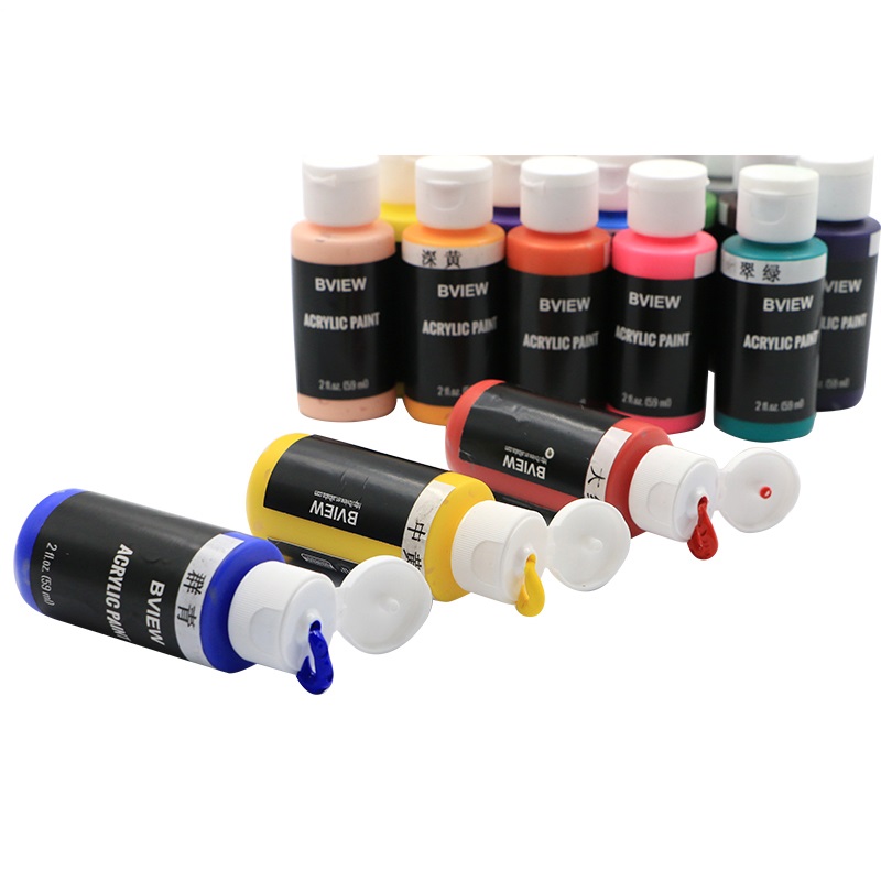 Premium Quality 24 Colors 2oz 59ml Outdoor Acrylic For Rock Wall Wood Fabric Leather Painting
