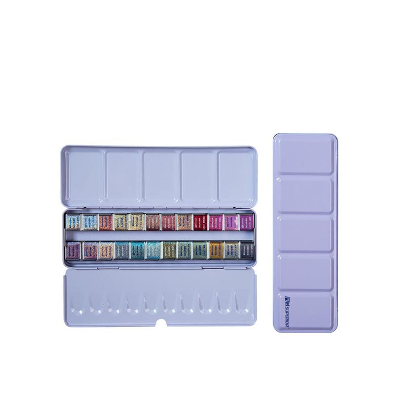 Professional Glitter Watercolour Solid Paint Box Metallic Watercolor Paints Set For Artist