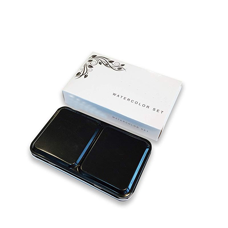 Artist Watercolor Paint Solid Cakes Lightweight Travel Pocket Set Watercolor Painting with Metal Box Case