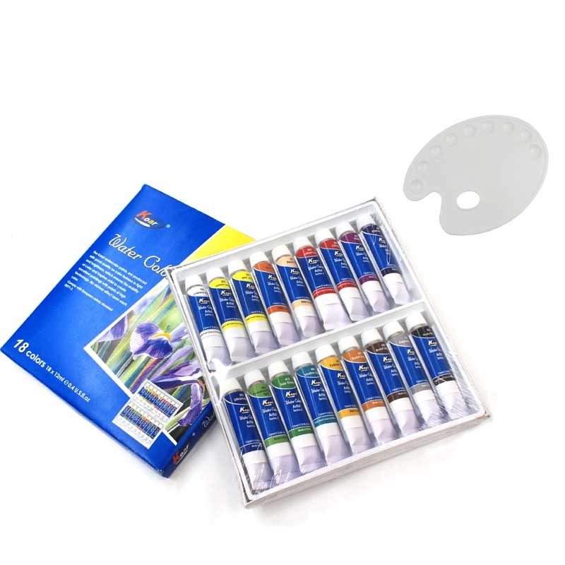 Professional quality raw materials 12ml full,bright and pure color watercolor paint set