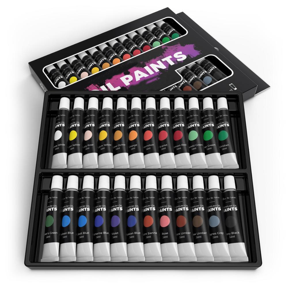 Art 12ml x 24 Tubes Artists Paints Oil Based Colors Set