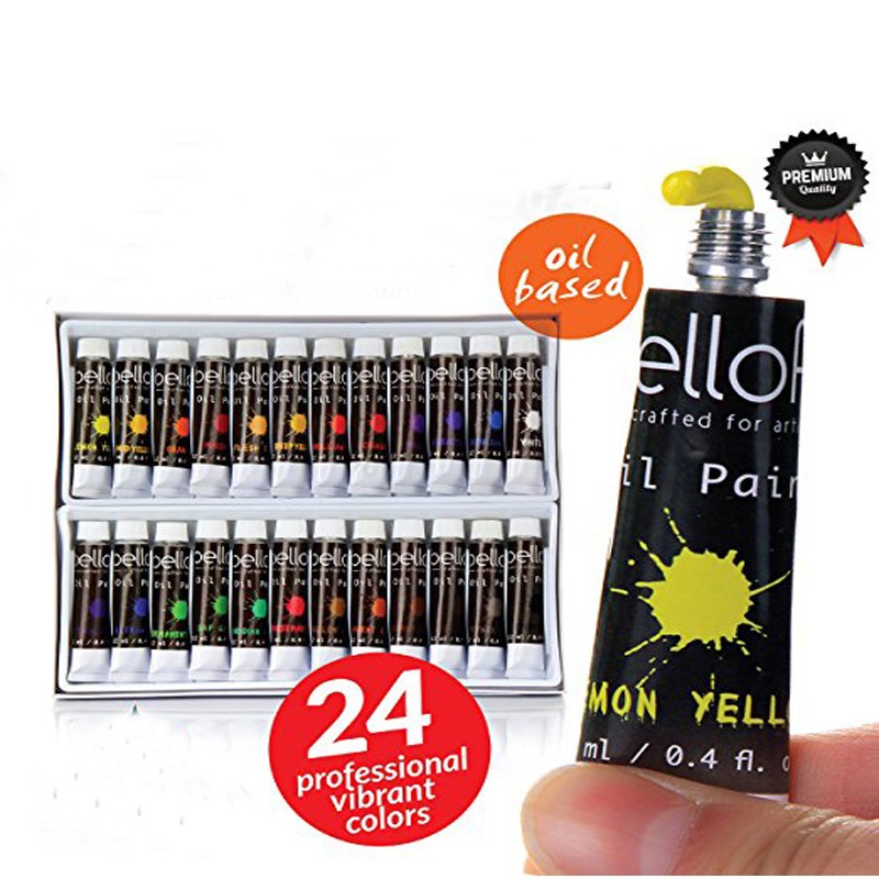 US art supply 24colors 12ml artist oil color paint set