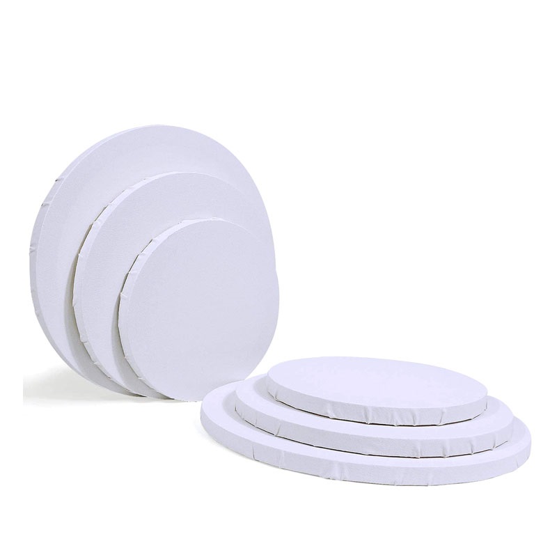 Round-Shaped Blank White Painting Stretched Canvas For Students Artist Hobby Painters