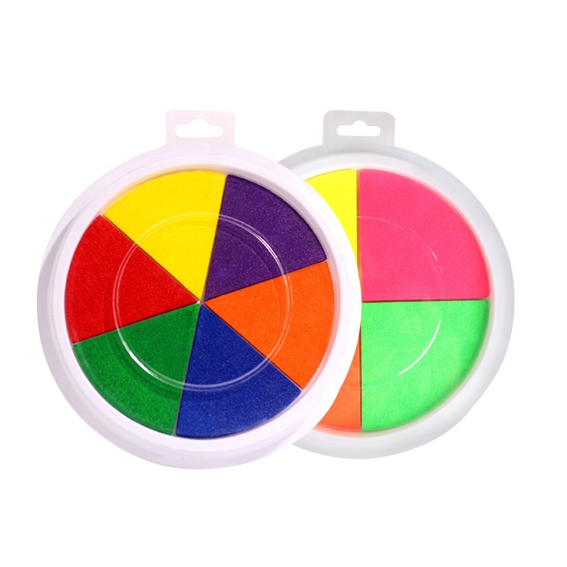 Wholesale Child Finger Painting Ink Pad Stamp DIY Craft Cardmaking Large Round Pad for Kids Education Drawing Toys