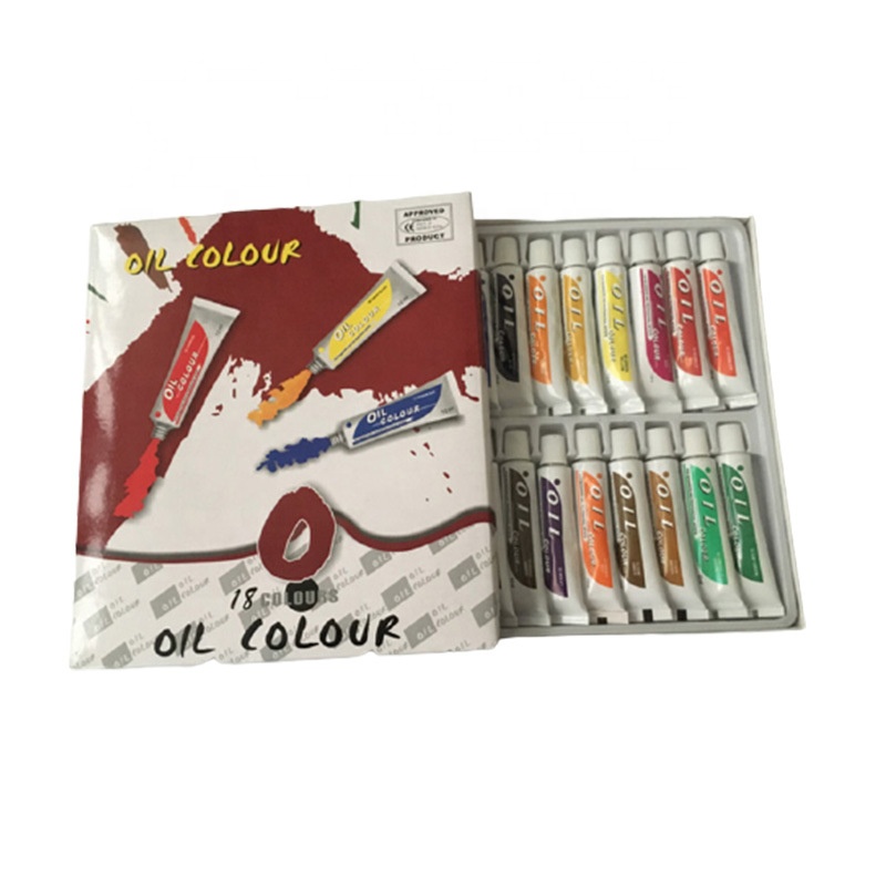 Professional Oil Paint Set 18Colors 12ml Tubes Oil-based Vibrant Colors High Pigment Non-fading Artist Quality Painting Supplies