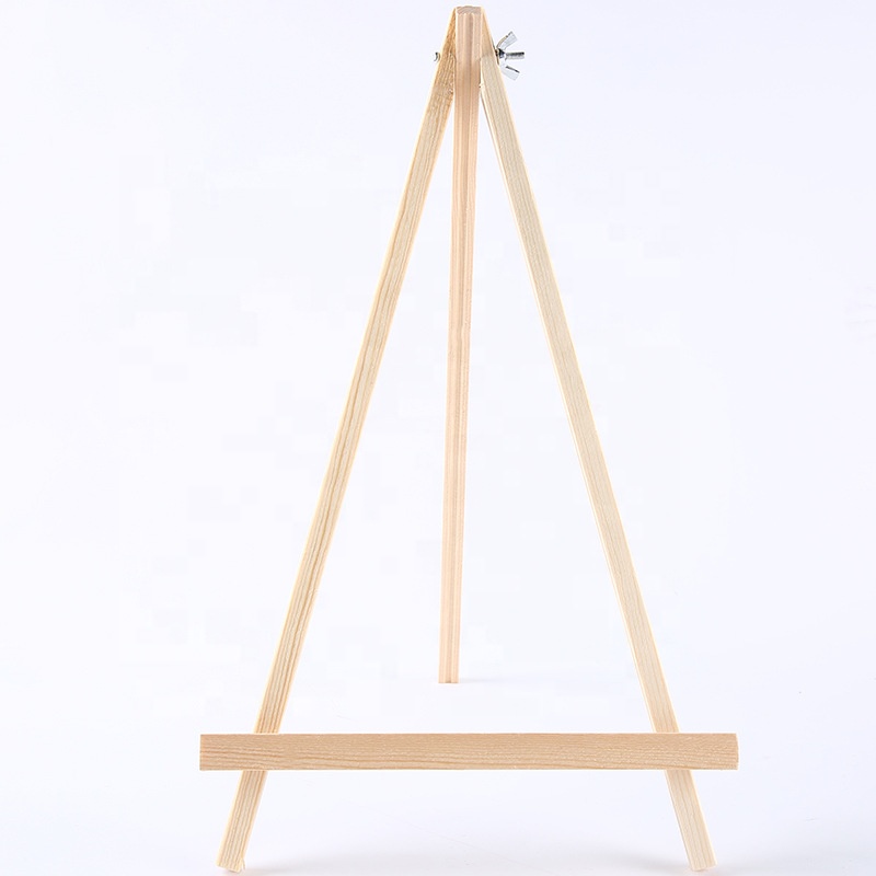 Wholesale Kids Mini Canvas and Natural Wood Easel Set for Art Painting Drawing Craft Wedding Supply 20*25cm