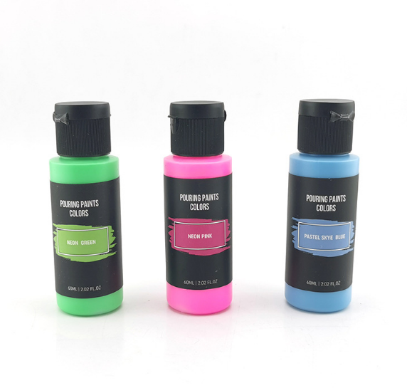 Acrylic pouring paint 60ml bottles pre-mixed high flow liquid acrylic paint for canvas wood stone ideal for artwork DIY projects