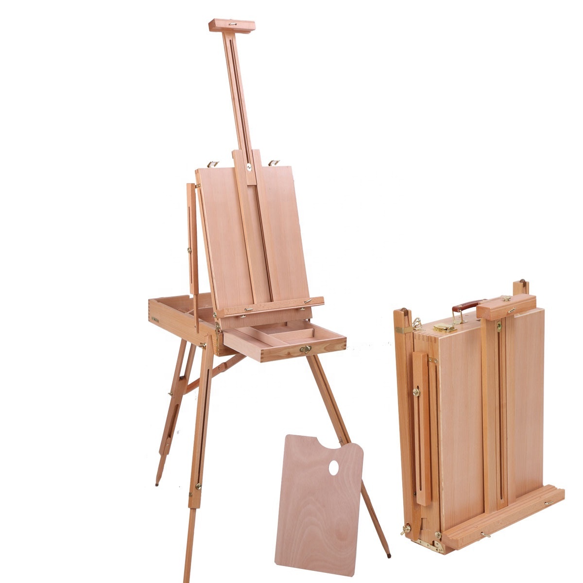 Hot Sale Artist Painter Tripod Portable Wooden Sketch Box Italian Oil Easel With Drawer For Artist Painting for Wholesale