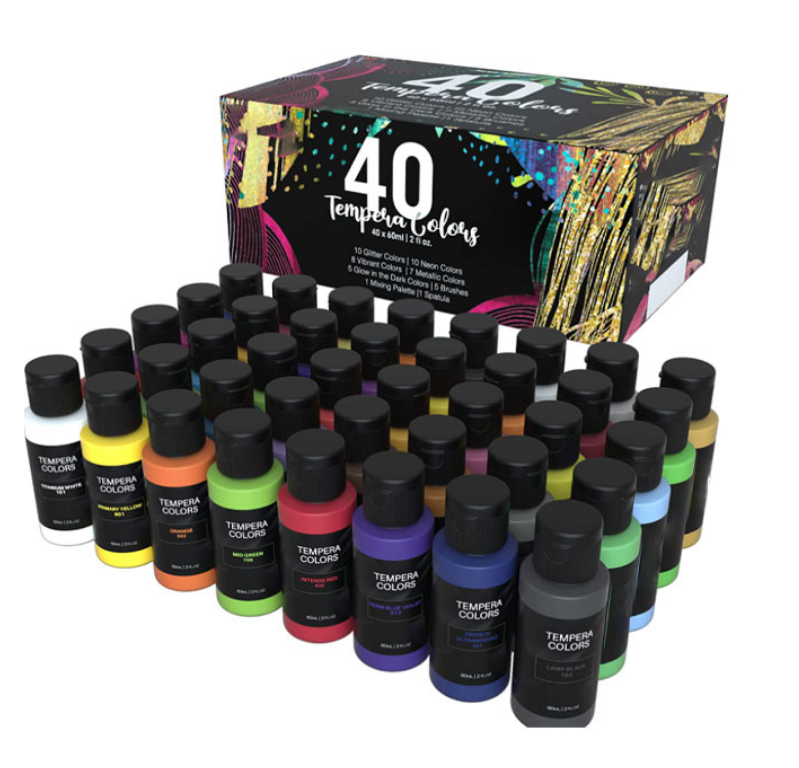 Amazon art supplies 2 ounce 60 ml bottle washable tempera paint liquid finger poster art drawing paint for artist