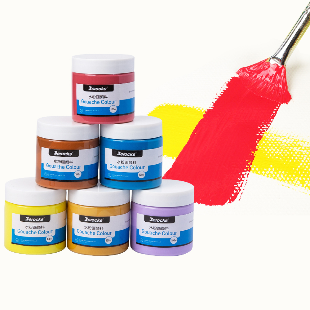 Wholesale Professional Eco-friendly Artist Drawing Washable 64 Colors Gouache Paint Non-toxic Pigment Painting Set for kids