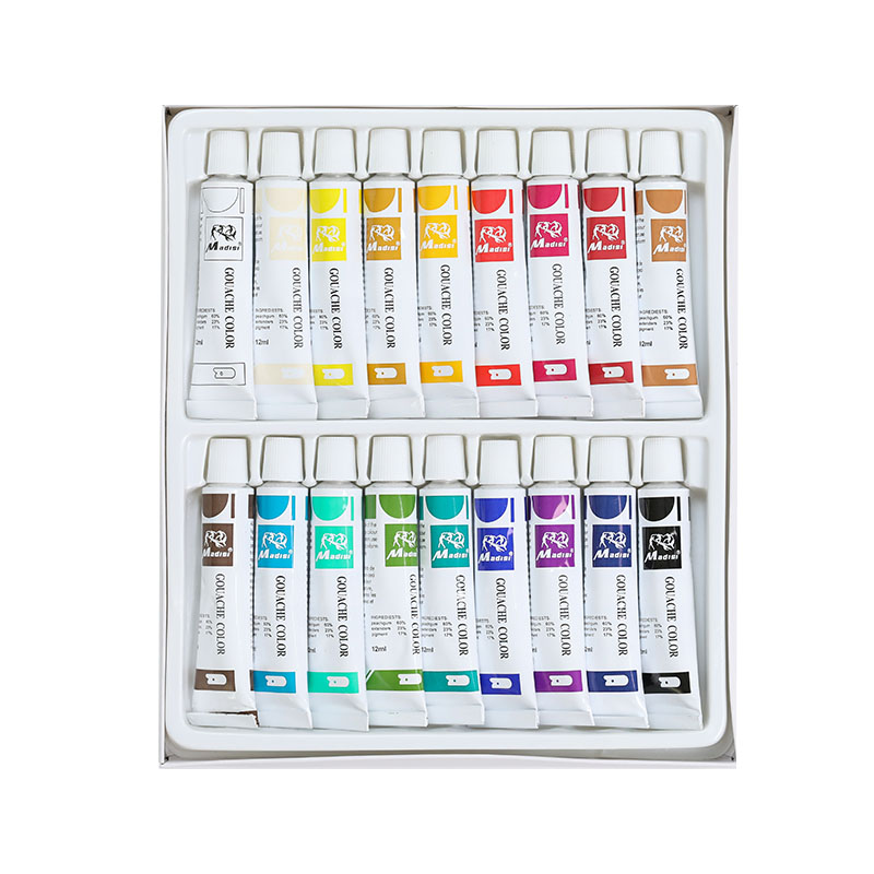 Professinal gouache pigment set 18 colours gouache safe for kids