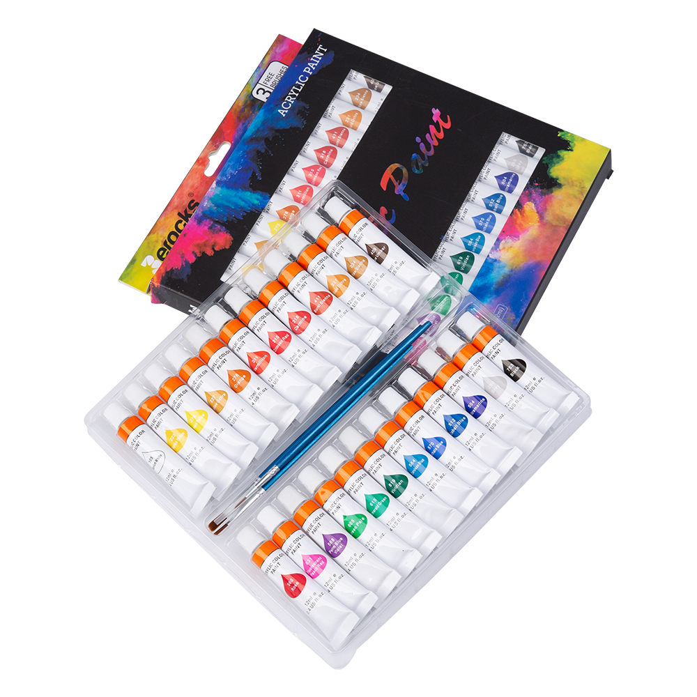 Amazon hot sale Professional bright color 24 12 colors12ml Water Color Paint Pigment Set for Artist Painting Wholesale