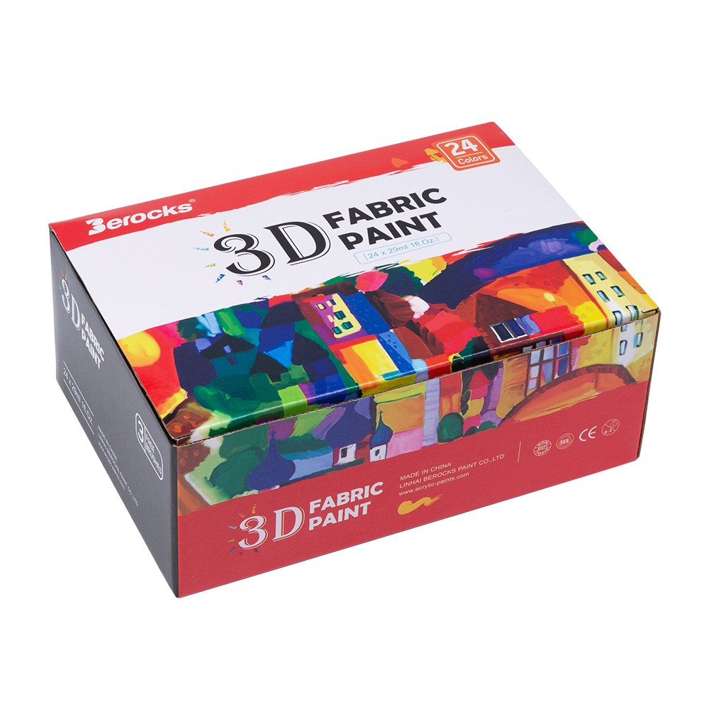 Environmental Safe 3D Fabric Paint, Permanent Textile Paint with Fluorescent, Glitter, Metallic Colors for Clothing,T-Shirts...