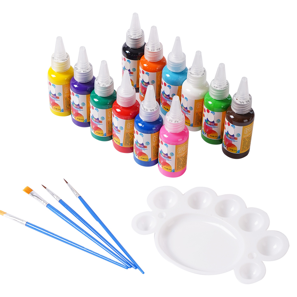6colors 30ml Acrylic Hose Painting Fabric Paint for Clothing Textile Nail fiber pigment Acrylic Paints big Art supplies
