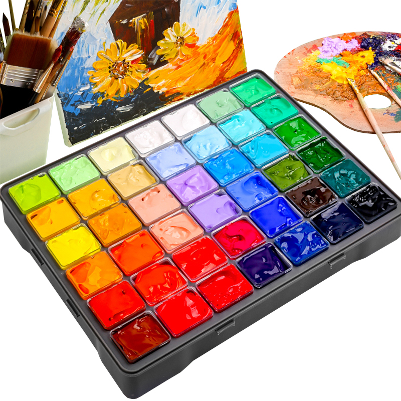 42 Colors 60/75ml with Storage Box Rich Pigments Vibrant art Acrylic Paint Set