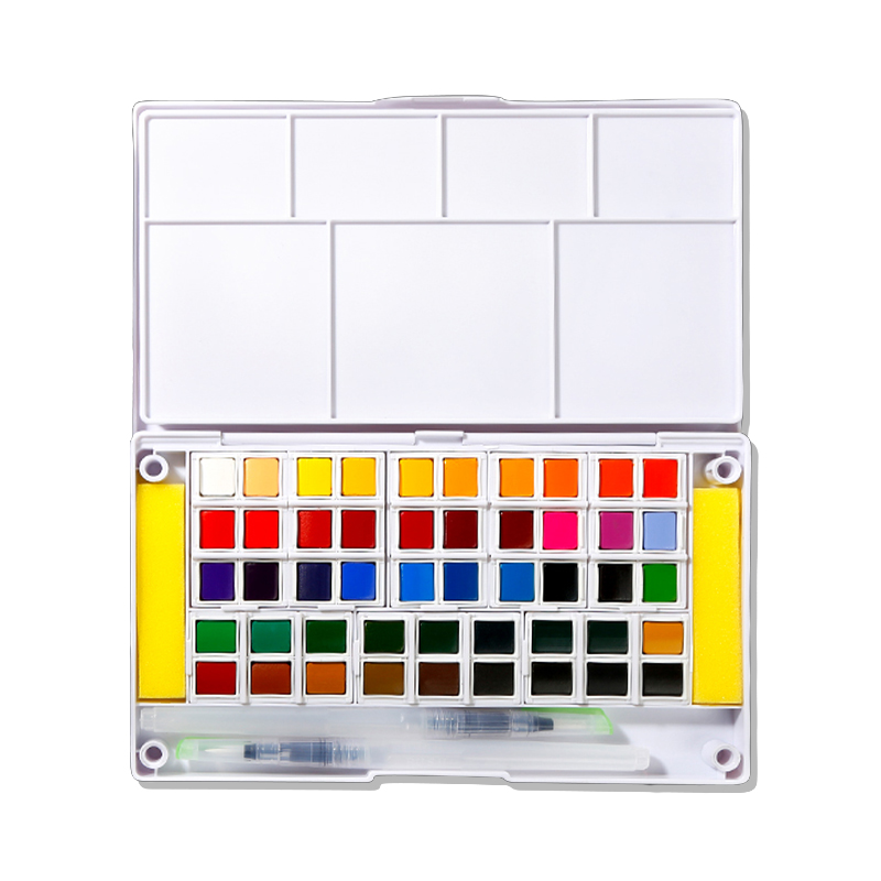 Superior - 12/18/24/30/36/40/48 colours high quality transparent solid watercolour paint set