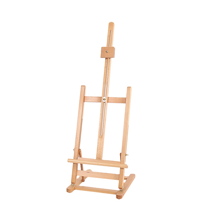 Small Tabletop Wooden H-Frame Studio Easel Adjustable Beechwood Art Stand Small Table Easel 