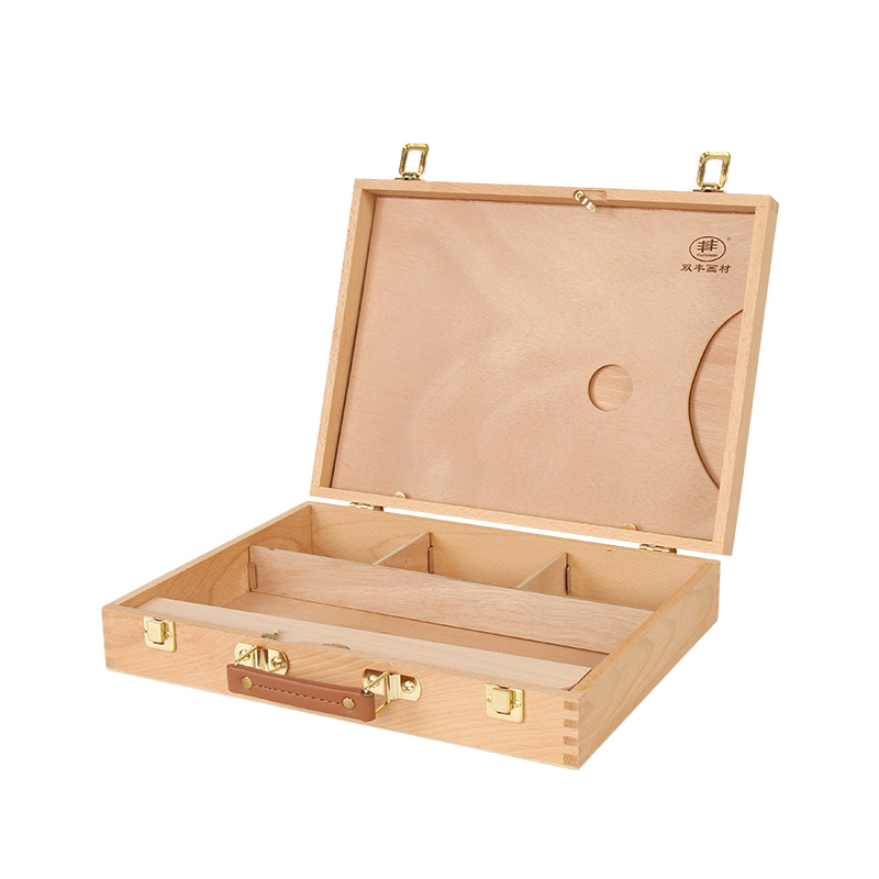 Custom Wooden Opening Artist Brush Drawing Painting Tool Box