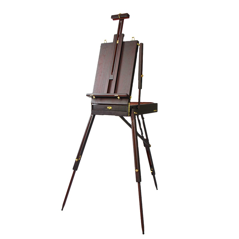 Black French Easel, Portable Art Easel with Storage Sketch Box, Wooden Art Painting Easel for Painting and Drawing
