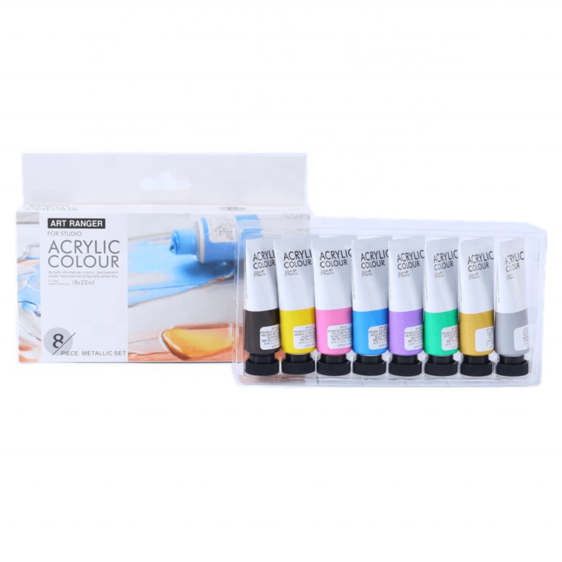 Art Rangers Acrylic Paint Color Set Metallic Acrylic Paint 22 ml * 8 colors