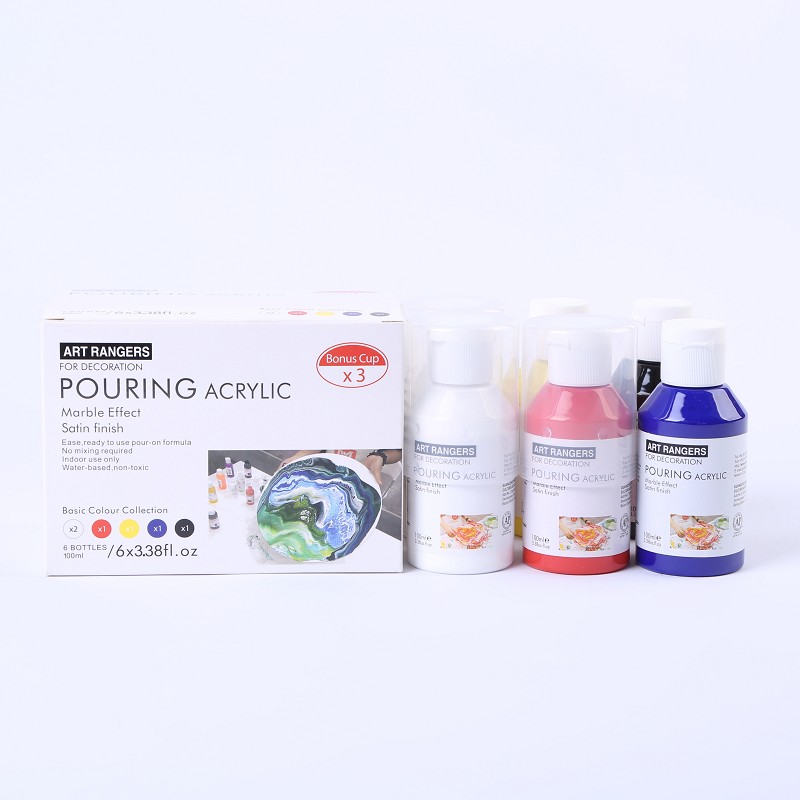 Fluid acrylic paint DIY paint pouring acrylic set 6colors *100ml